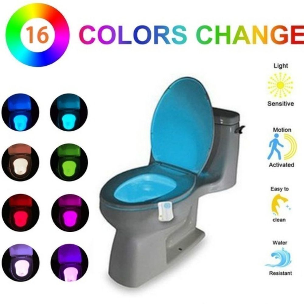 Toilet motion sensor colored led light